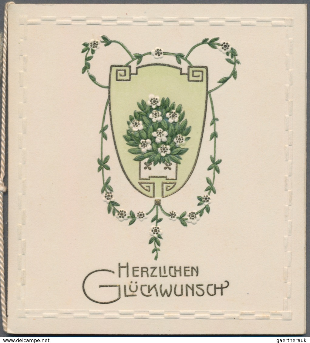 Varia (im Ansichtskartenkatalog): GLÜCKWUNSCHKÄRTCHEN / VERLOBUNG, 21 Dekorative Historische Glückwu - Other & Unclassified