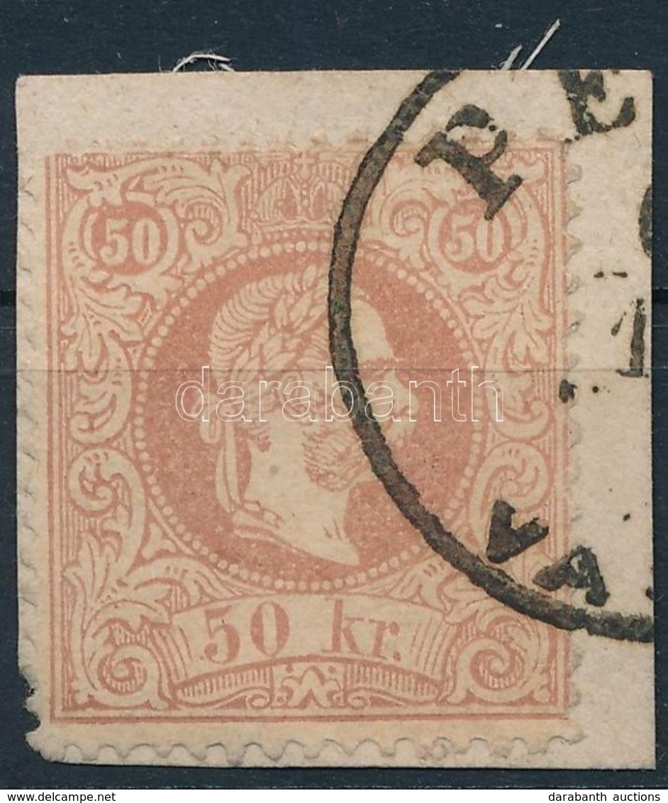 1867 50kr Rózsabarna, Kivágáson 'PE(ST) VA(SP)' (180.000) - Altri & Non Classificati