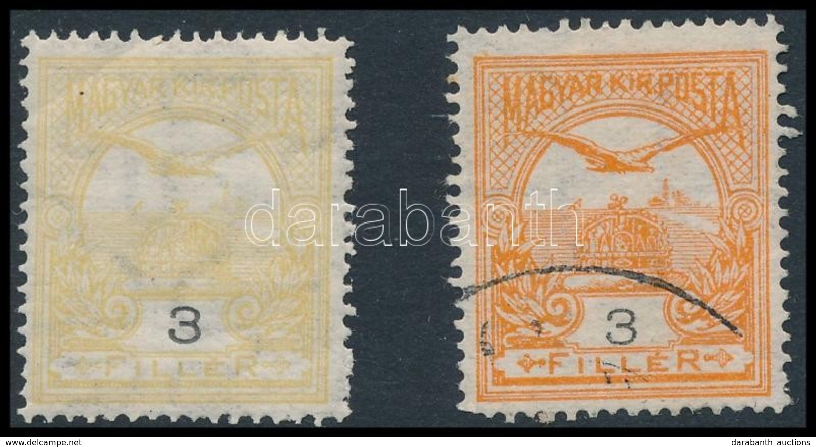 * 1913 Turul 3f, Narancssárga Helyett Világossárga Színben / Mi 111 In Colour Of The 2f (yellow Instead Of Orange) RPC G - Andere & Zonder Classificatie