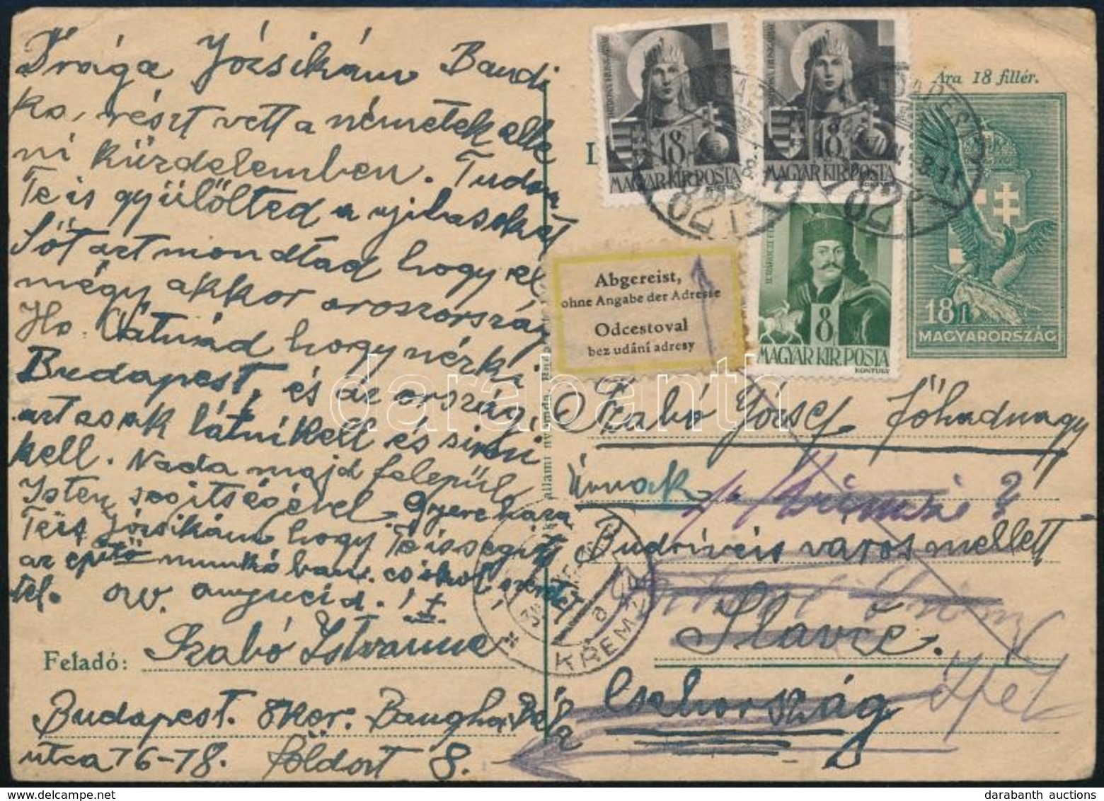 1945 Levelezőlap Rendkívül érdekes Tartalommal, Melyet Egy Magyar Főhadnagynak írt Az édesanyja 1945 Május 4-én, Feladtá - Autres & Non Classés