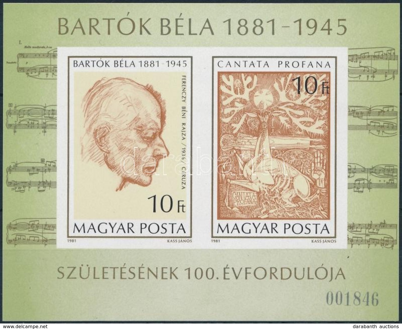 ** 1981 Bartók Béla Vágott Blokk (4.500) - Andere & Zonder Classificatie