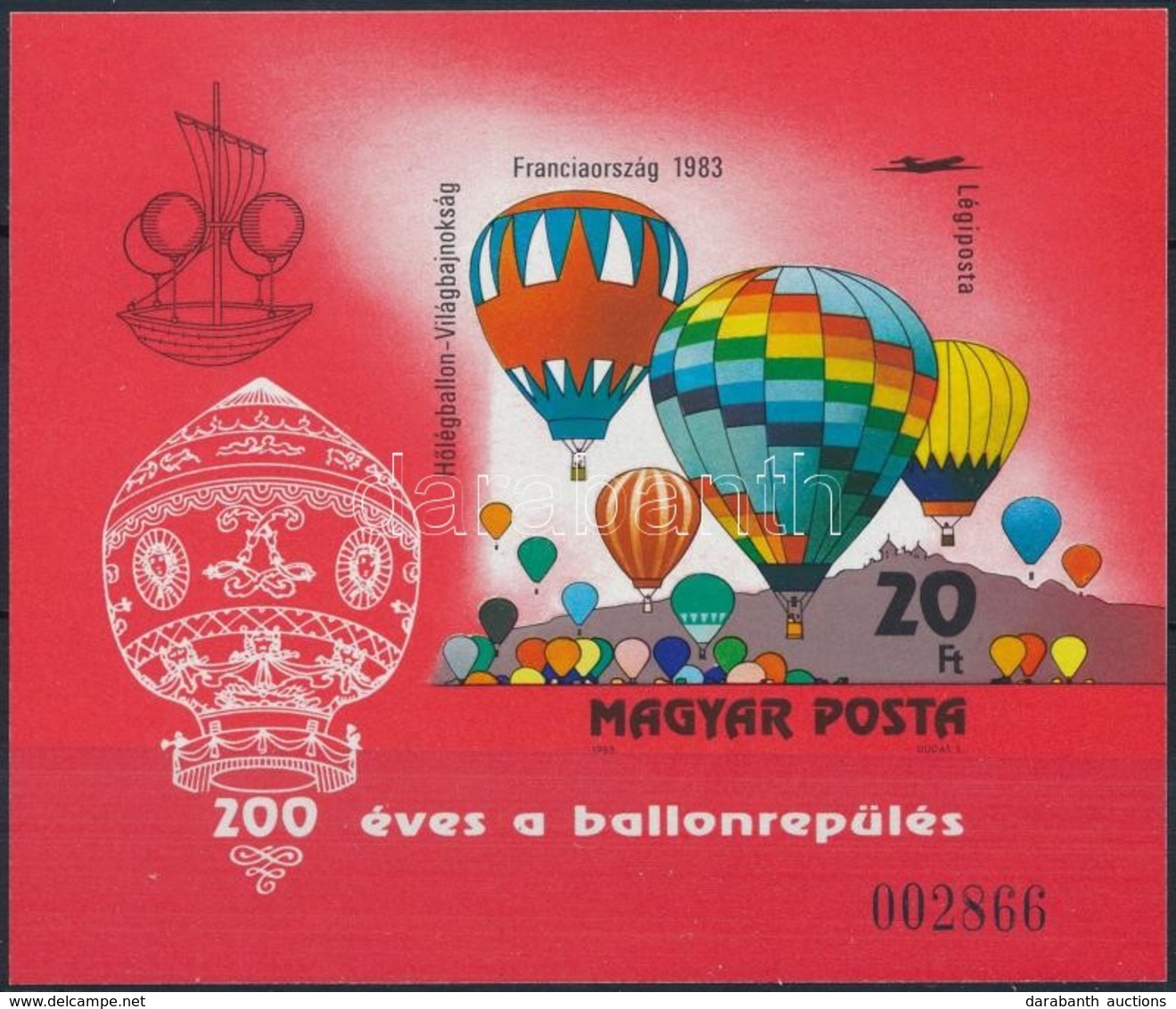 ** 1983 200 éves A Ballonrepülés Vágott Blokk (8.000) - Andere & Zonder Classificatie