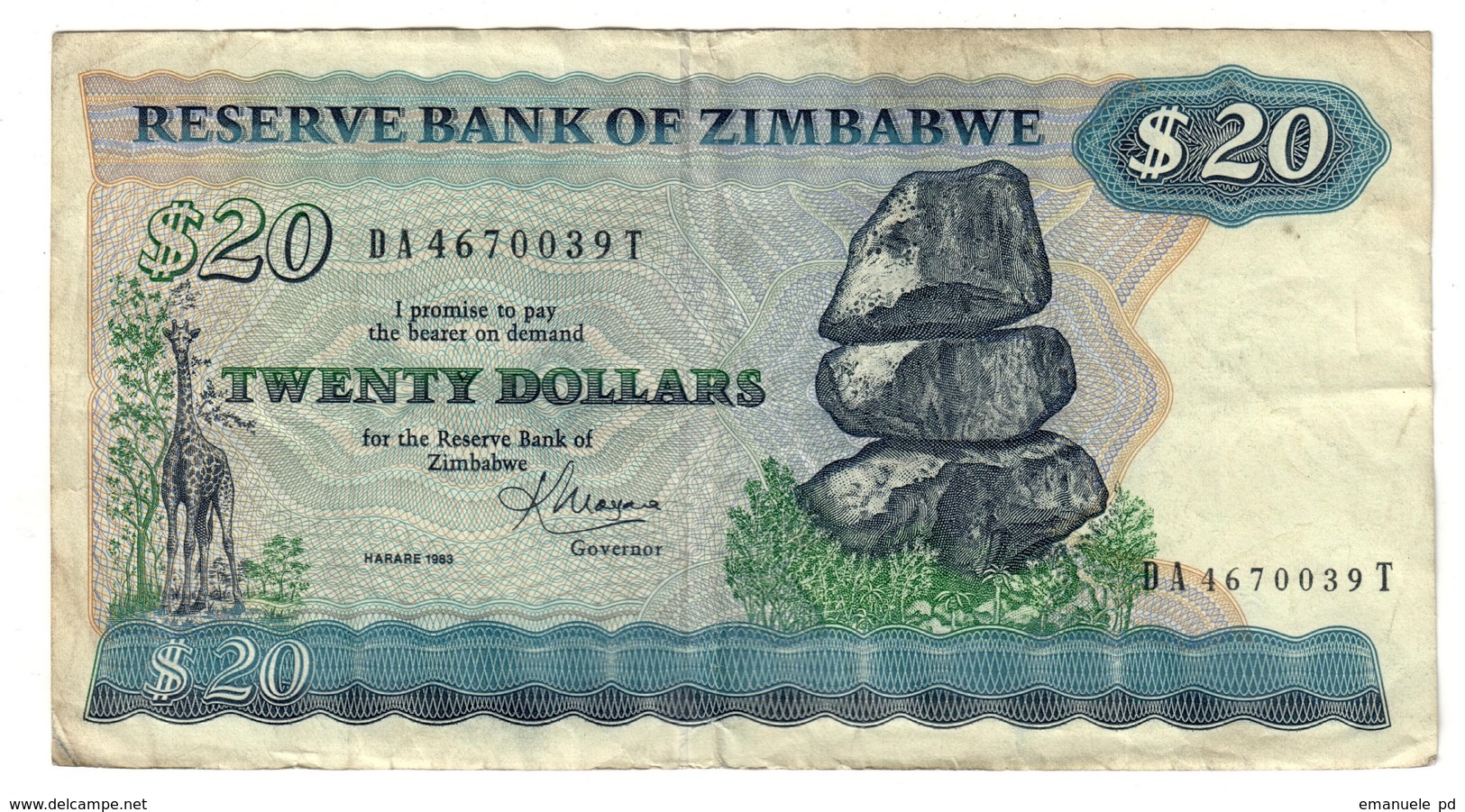 Zimbabwe 20 Dollars 1983 - Zimbabwe