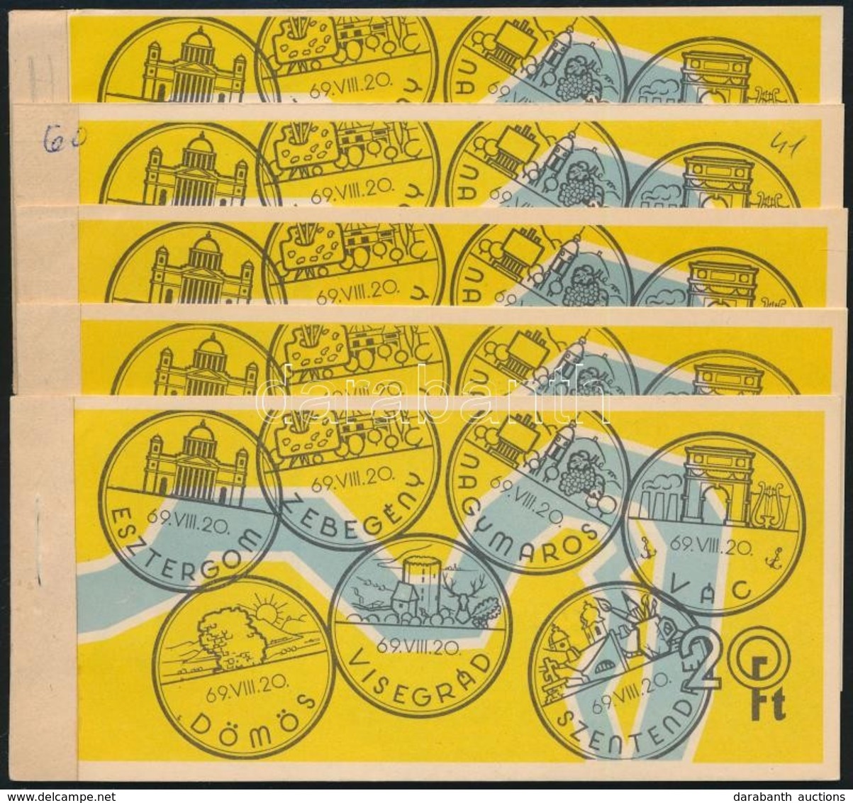 ** 1969  5 Db Dunakanyar Bélyegfüzet (10.000) - Andere & Zonder Classificatie