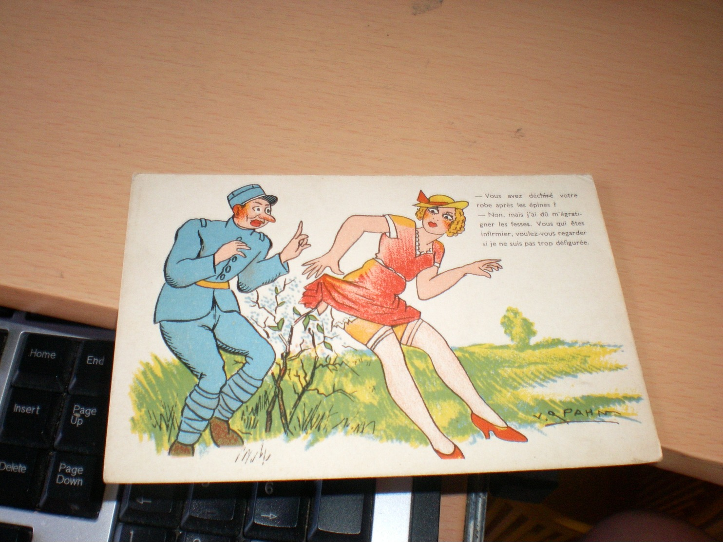 WW1 Comic Postcards, Soldier And A Girl, Drawn - Humor