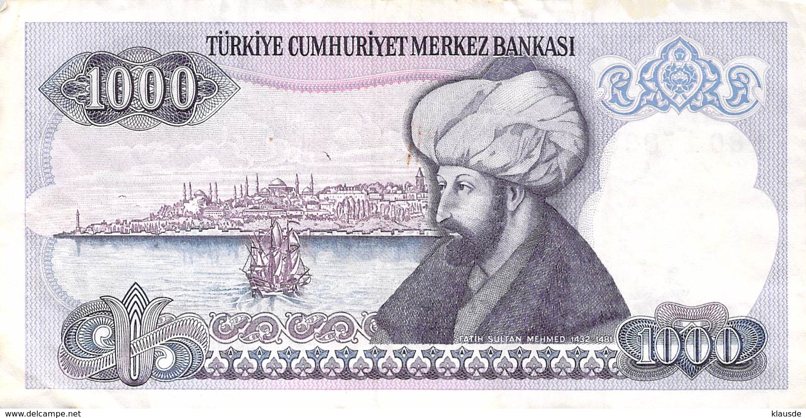 1000 Türk Lira Banknote Türkei VF/F (III) 1970 - Turchia