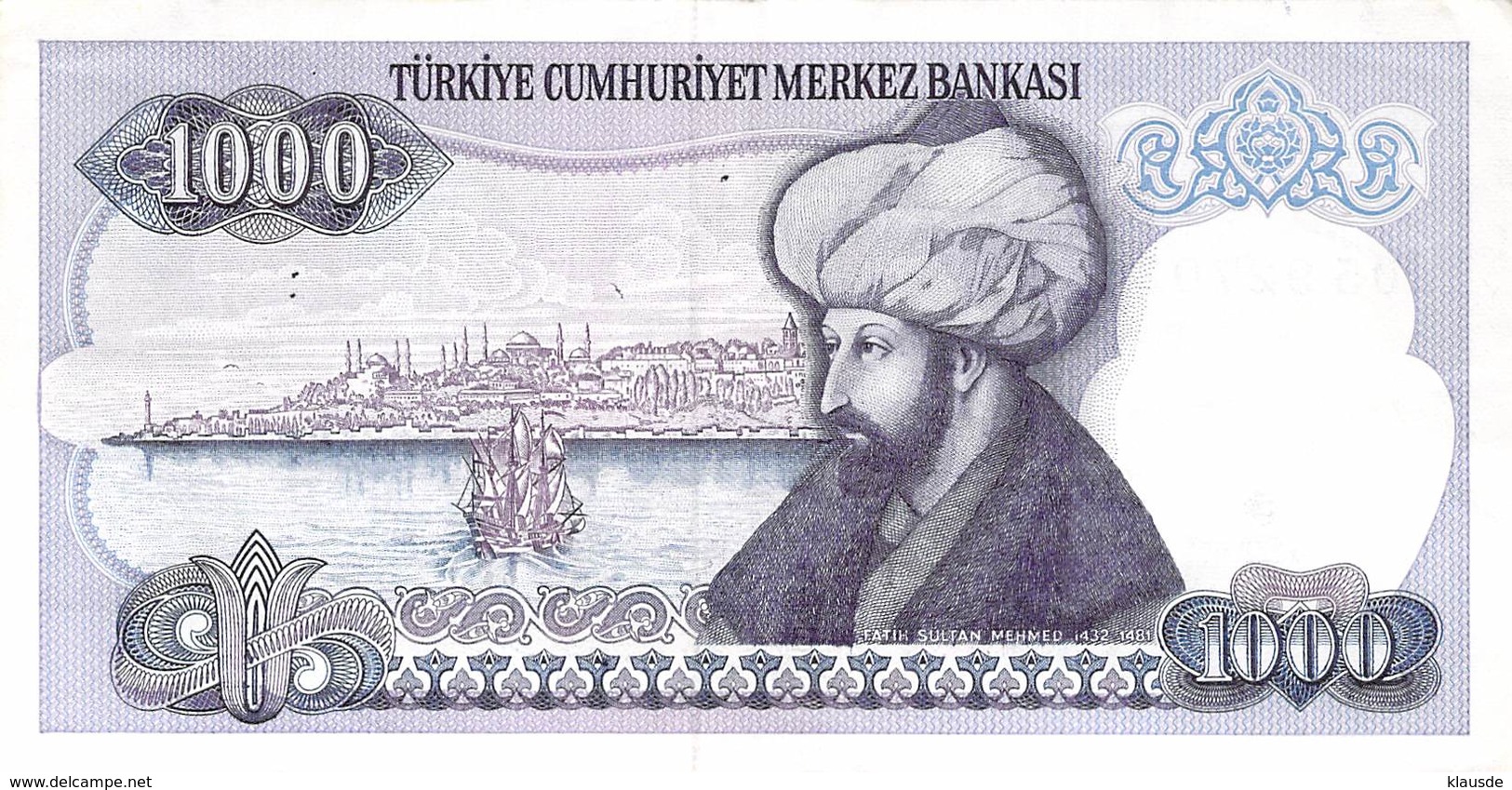 1000 Türk Lira Banknote Türkei VF/F (III) 1970 - Türkei