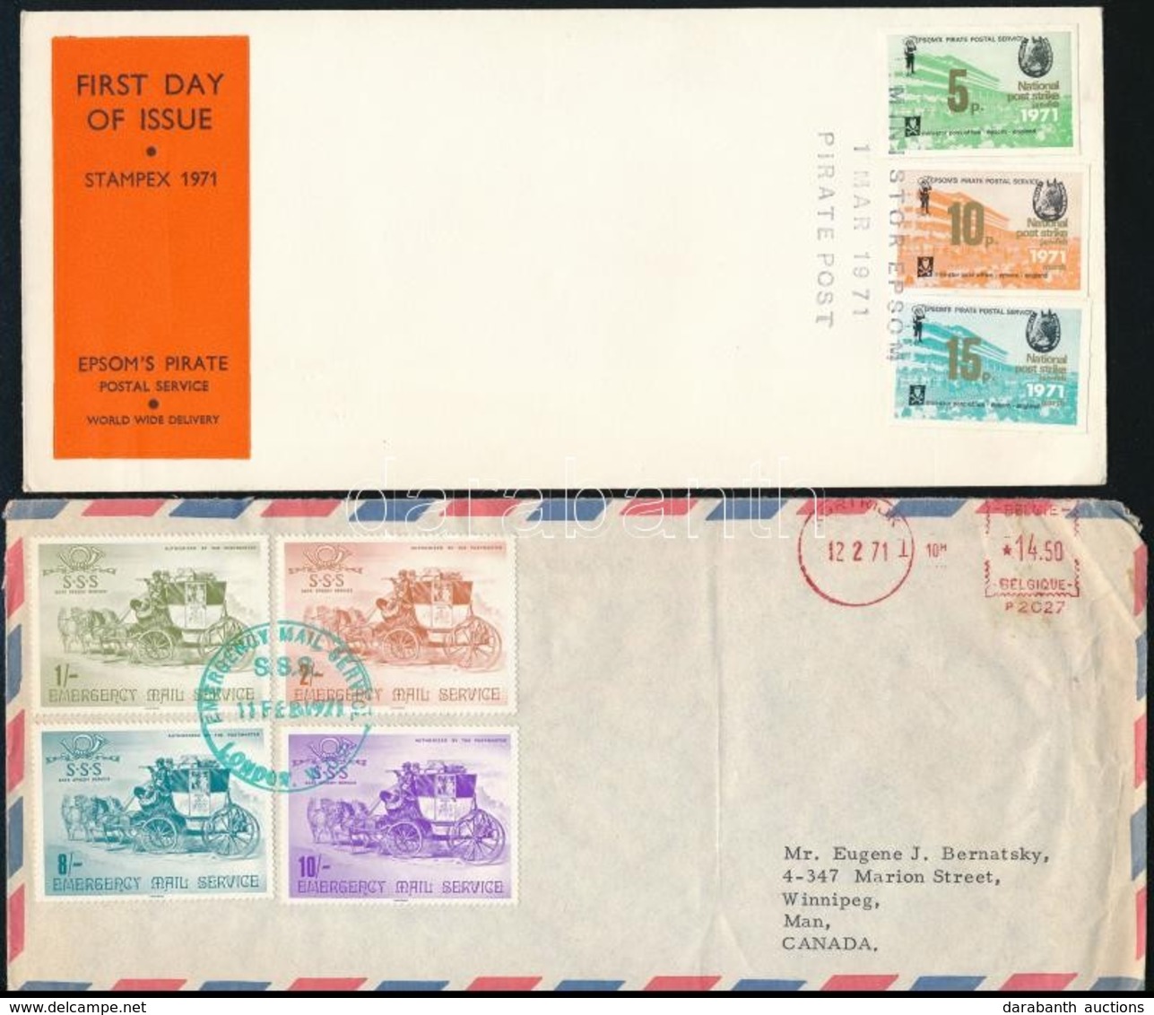 Nagybritannia 1971: 8 Különféle Sztrájkposta Levél / 8 Strike Emergency Mail Service Covers - Andere & Zonder Classificatie