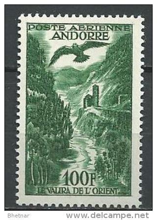 Andorre Aerien YT 2 (PA) " Paysage 100f. Vert " 1955-57 Neuf* - Poste Aérienne