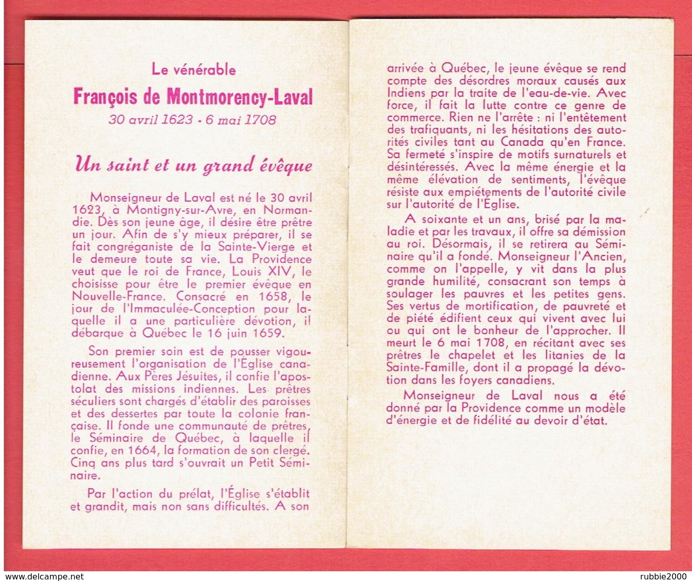 IMAGE PIEUSE RELIQUAIRE RELIQUE DE FRANCOIS DE MONTMORENCY LAVAL 1623 MONTIGNY SUR AVRE 1708 QUEBEC EVEQUE DU CANADA - Religion &  Esoterik