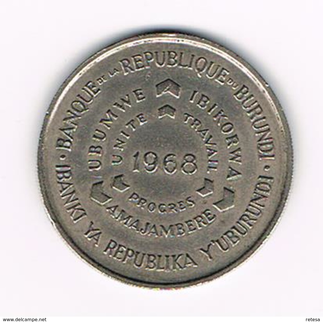 //  BURUNDI 10 FRANCS  1968 - Burundi