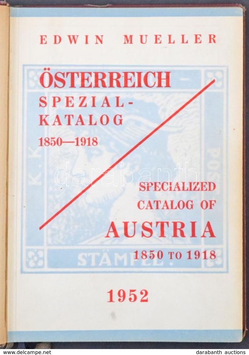 Müller Ausztria Speciál Katalógus 1850-1918, 1952 évi Kiadás - Andere & Zonder Classificatie