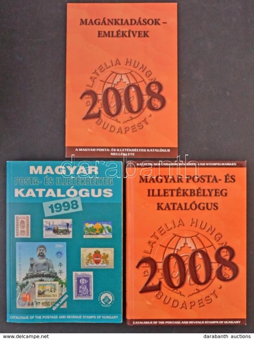 2 Klf Magyar Posta- és Illetékbélyeg Katalógus 1998 + 2008 + Emlékív Füzet 2008 - Sonstige & Ohne Zuordnung
