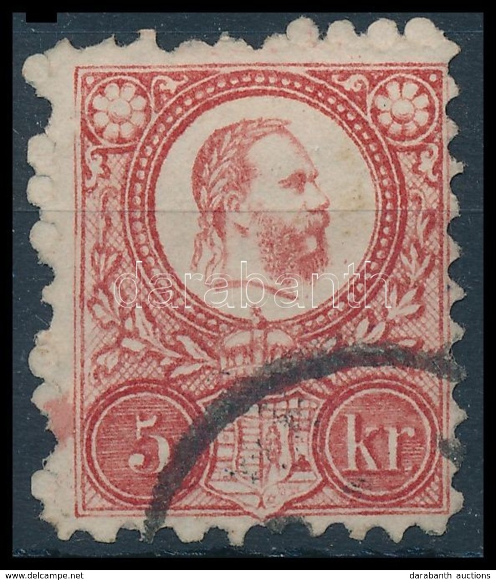 O 1871 Réznyomat 5kr, Nagy Piros Festékfolt Bal Oldalon - Andere & Zonder Classificatie