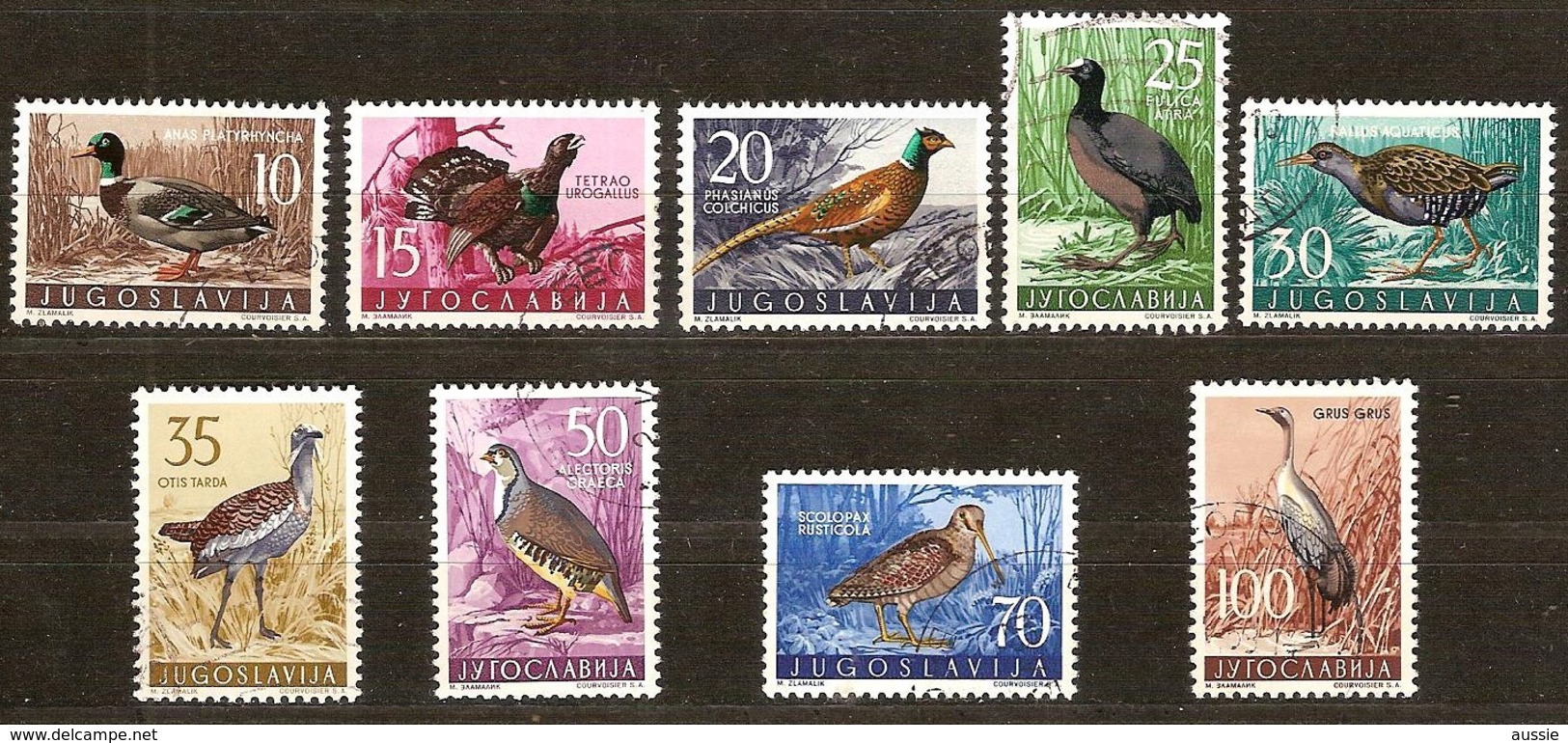 Joegoslavie Yougoslavie 1958 Yvert N° 744-752 (°) Used Oblitéré  Cote 20,00 Euro Faune Oiseaux Vogels Birds - Usati