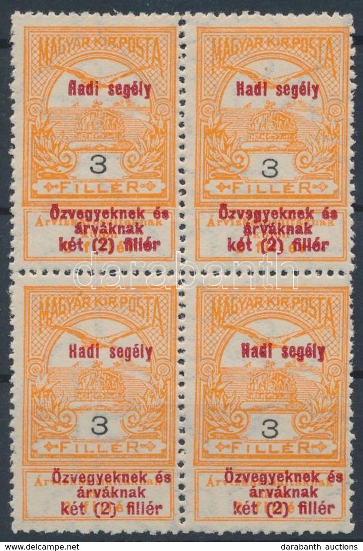 ** 1914 Hadi Segély 3f Négyestömb, 1 Bélyegen 'Aadi' Felülnyomás - Andere & Zonder Classificatie