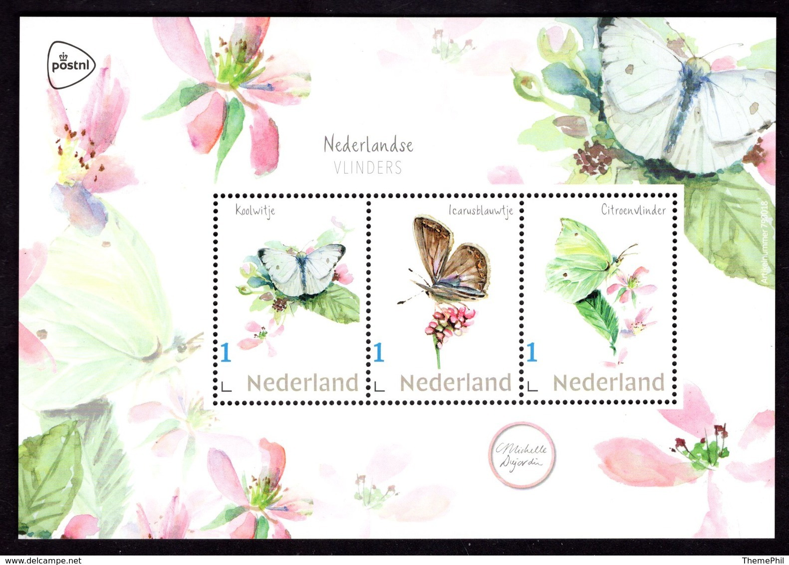 Nederland Netherlands Holland 2019 Sheet Blok Insects Butterfly Butterflies Vlinders Schmetterlinge Papillons Mariposas - Butterflies