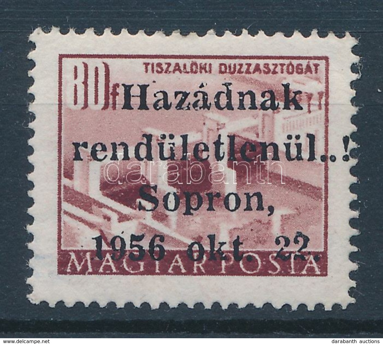 ** 1956 Soproni Felülnyomás Épületek 80f (Mefesz Sopron Garancia Bélyegzővel) - Andere & Zonder Classificatie