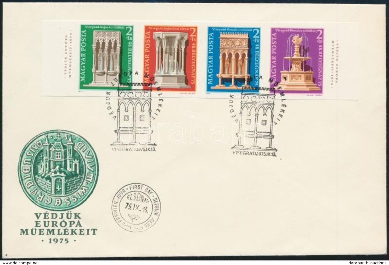 1975 Visegrádi Műemlékek Vágott Csík  FDC-n - Andere & Zonder Classificatie