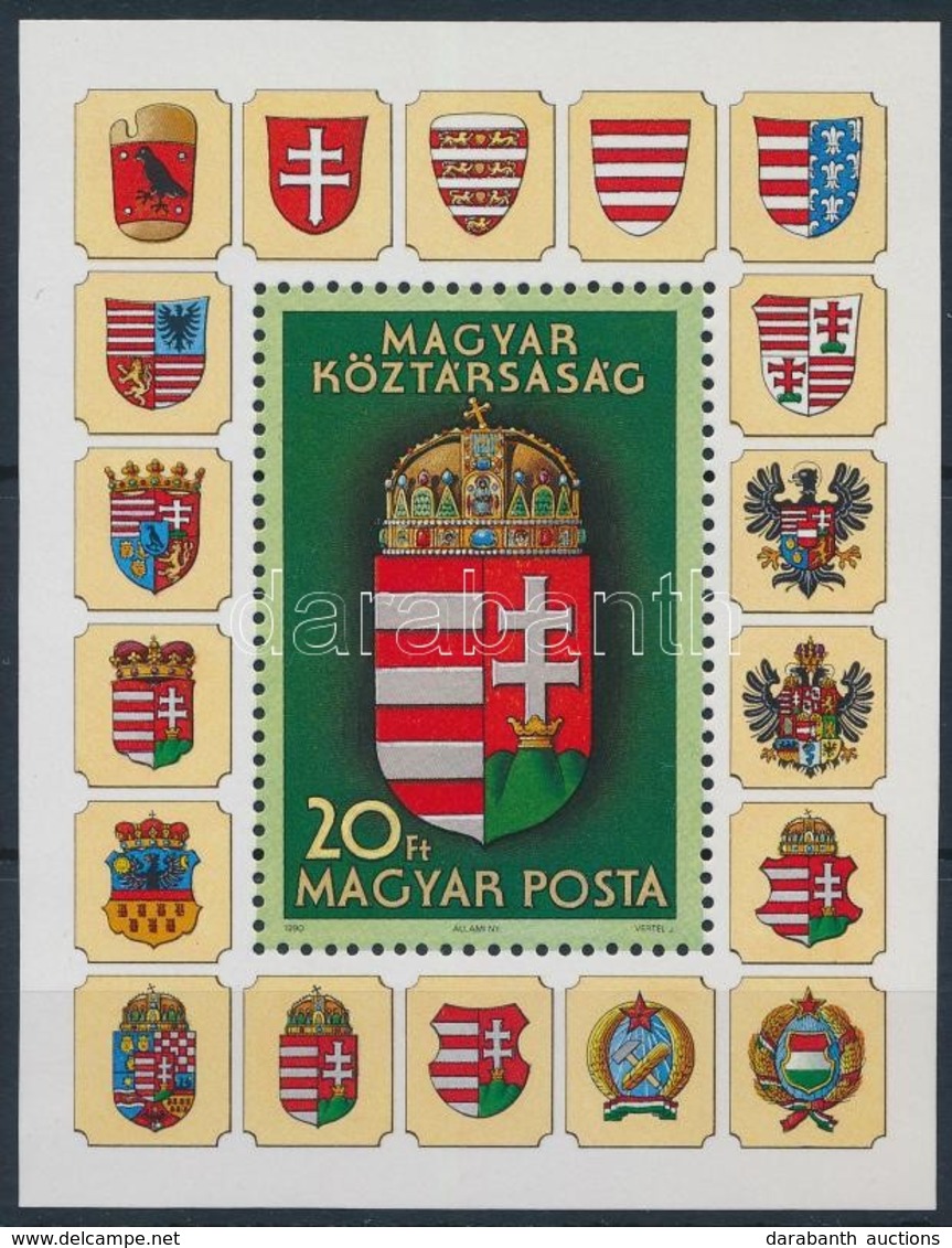 ** 1990 A Magyar Köztársaság Címere I. Ajándék Blokk (25.000) / Mi Block 211 Present Of The Post - Andere & Zonder Classificatie