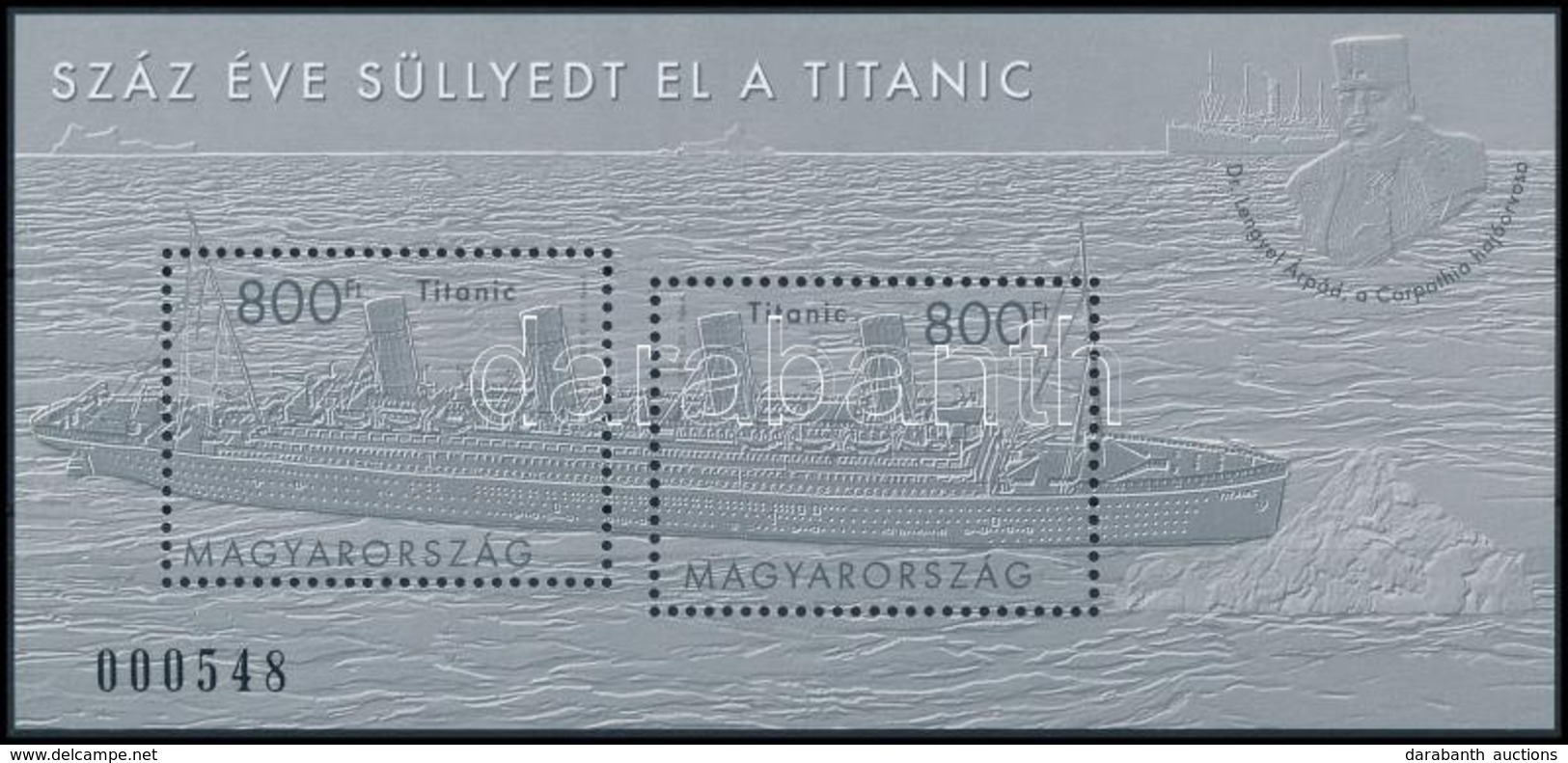** 2013 Titanic Feketenyomat Blokk - Andere & Zonder Classificatie