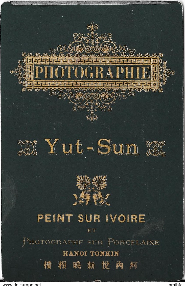 (Militaire) TOP Photo Cartonnée D'époque Yut-Sun Peint Sur Ivoire - HANOÏ TONKIN - War, Military