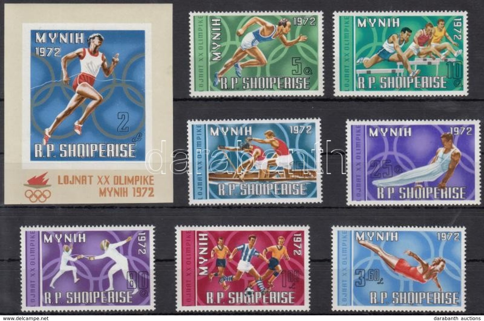 ** 1971 Nyári Olimpia Sor Mi 1499-1505 + Blokk 42 - Andere & Zonder Classificatie