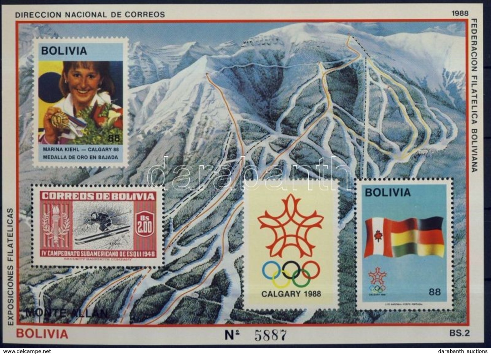 ** 1988 Téli Olimpia érmese Blokk Mi 173 - Andere & Zonder Classificatie