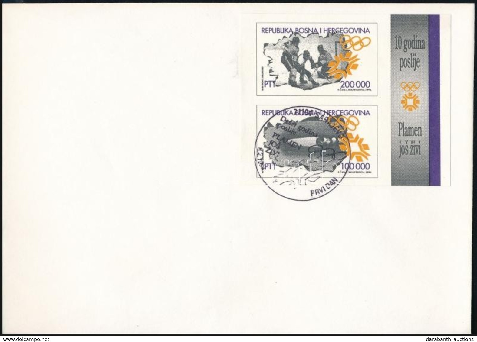 1994 Olimpia Blokk Mi 1 FDC-n - Sonstige & Ohne Zuordnung