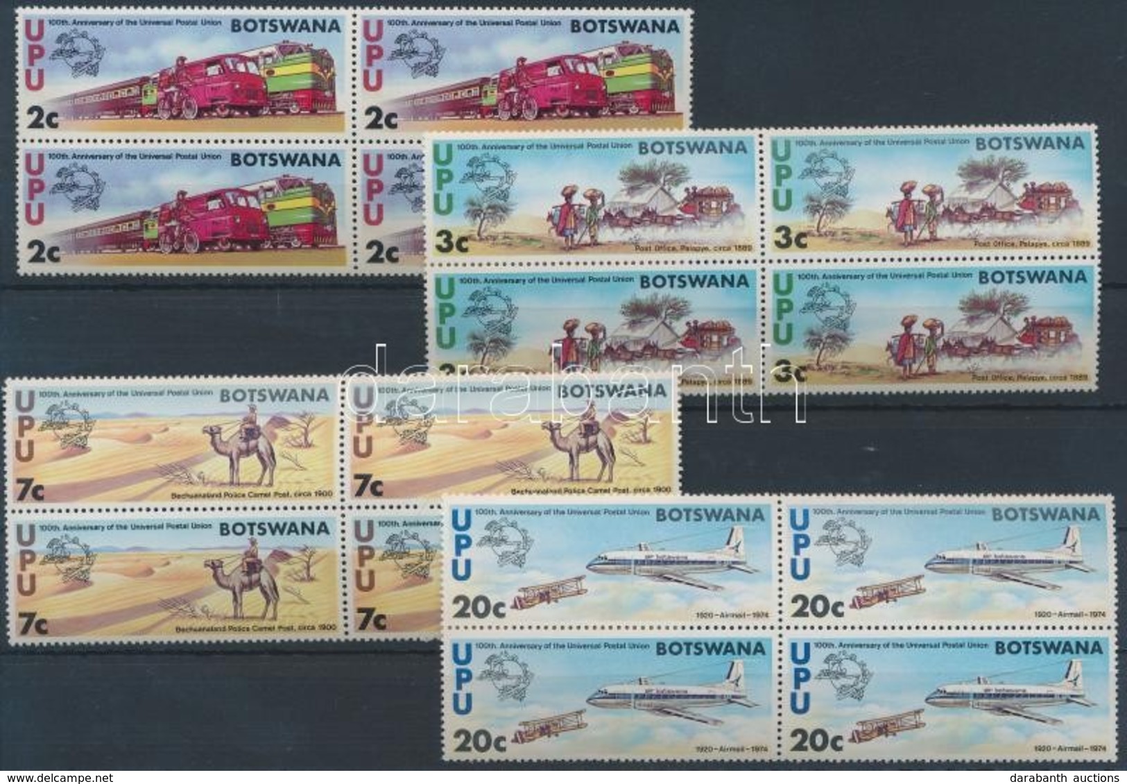 ** 1974 100 éves Az UPU Sor Négyestömbökben Mi 110-113 - Andere & Zonder Classificatie