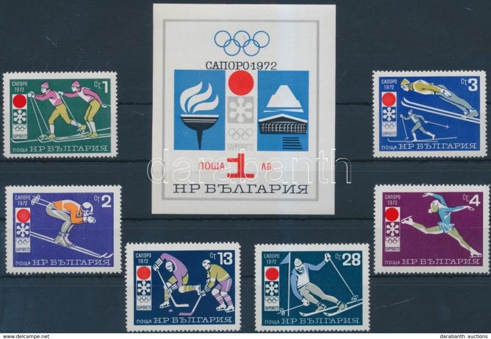 ** 1971 Téli Olimpia, Sapporo Sor Mi 2114-2119 + Blokk 33 - Andere & Zonder Classificatie