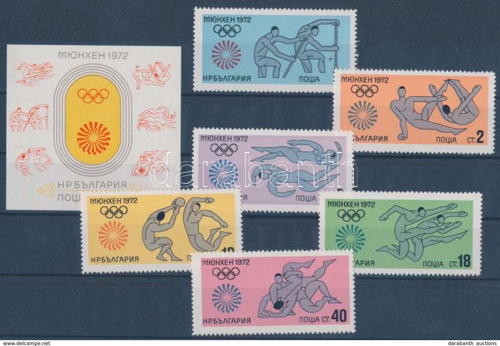 ** 1972 Nyári Olimpia Sor Mi 2172-2177 + Blokk Mi 37 - Altri & Non Classificati