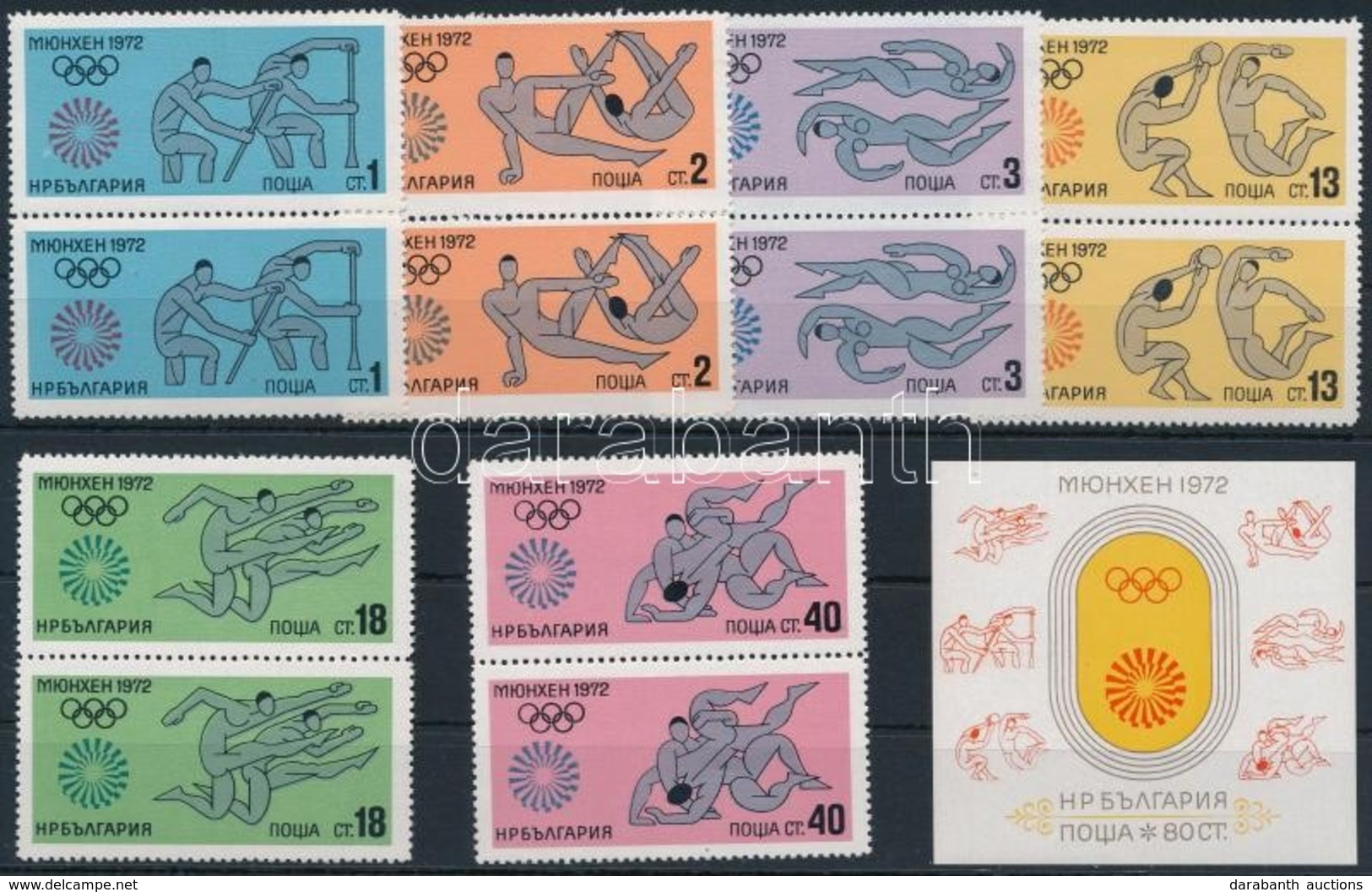 ** 1972 Olimpia Sor Mi 2172-2177 + Blokk 37 - Andere & Zonder Classificatie