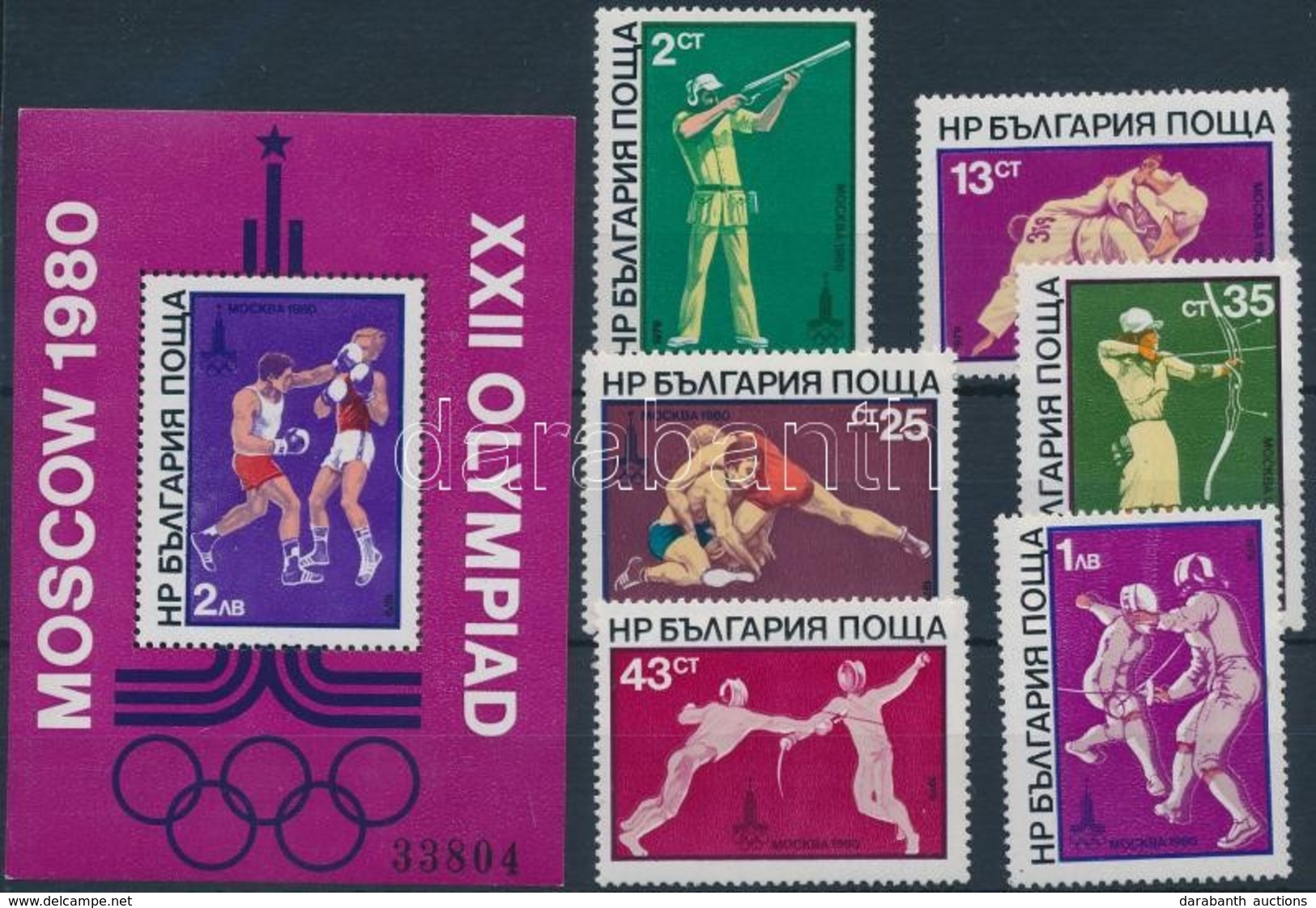 ** 1979 Nyári Olimpia (IV) Sor Mi 2853-2858 + Blokk 99 - Altri & Non Classificati