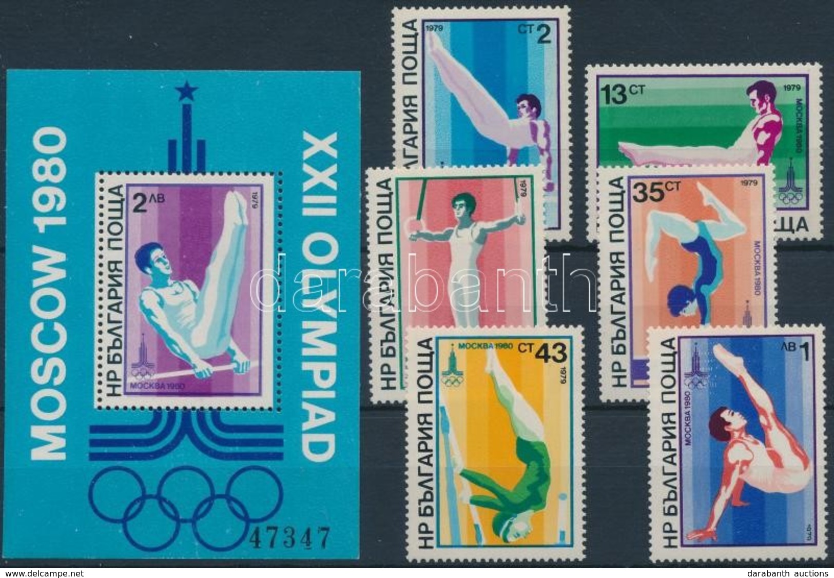 ** 1979 Nyári Olimpia Sor Mi 2800-2805 + Blokk 93 - Andere & Zonder Classificatie