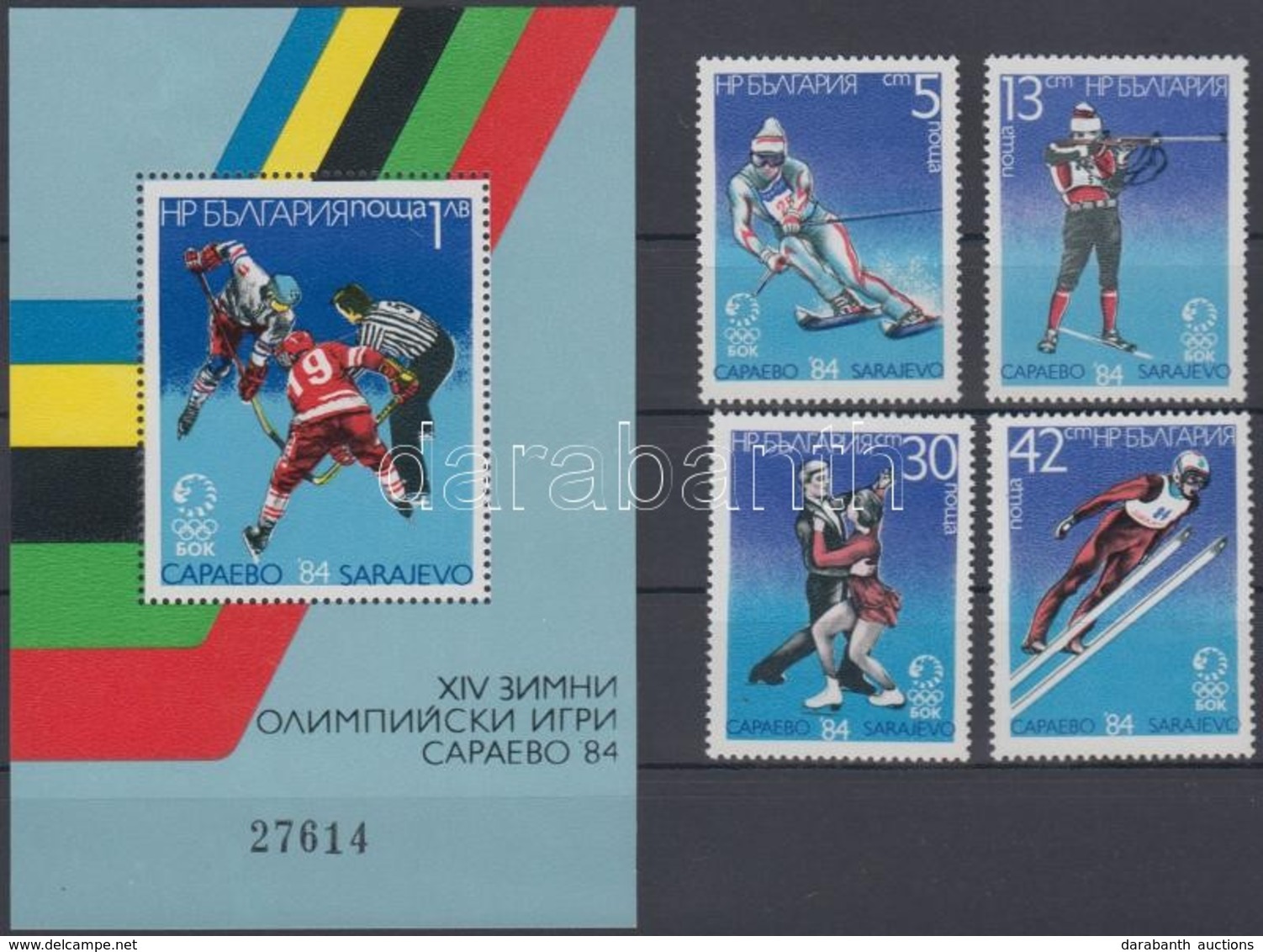 ** 1983 Szarajevói Téli Olimpia (II.) Mi 3247-3250 + Blokk 140 - Andere & Zonder Classificatie