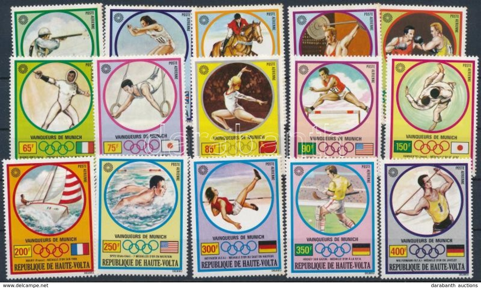 ** 1972 Olimpiai Aranyérmesek Sor Mi 387-401 - Andere & Zonder Classificatie