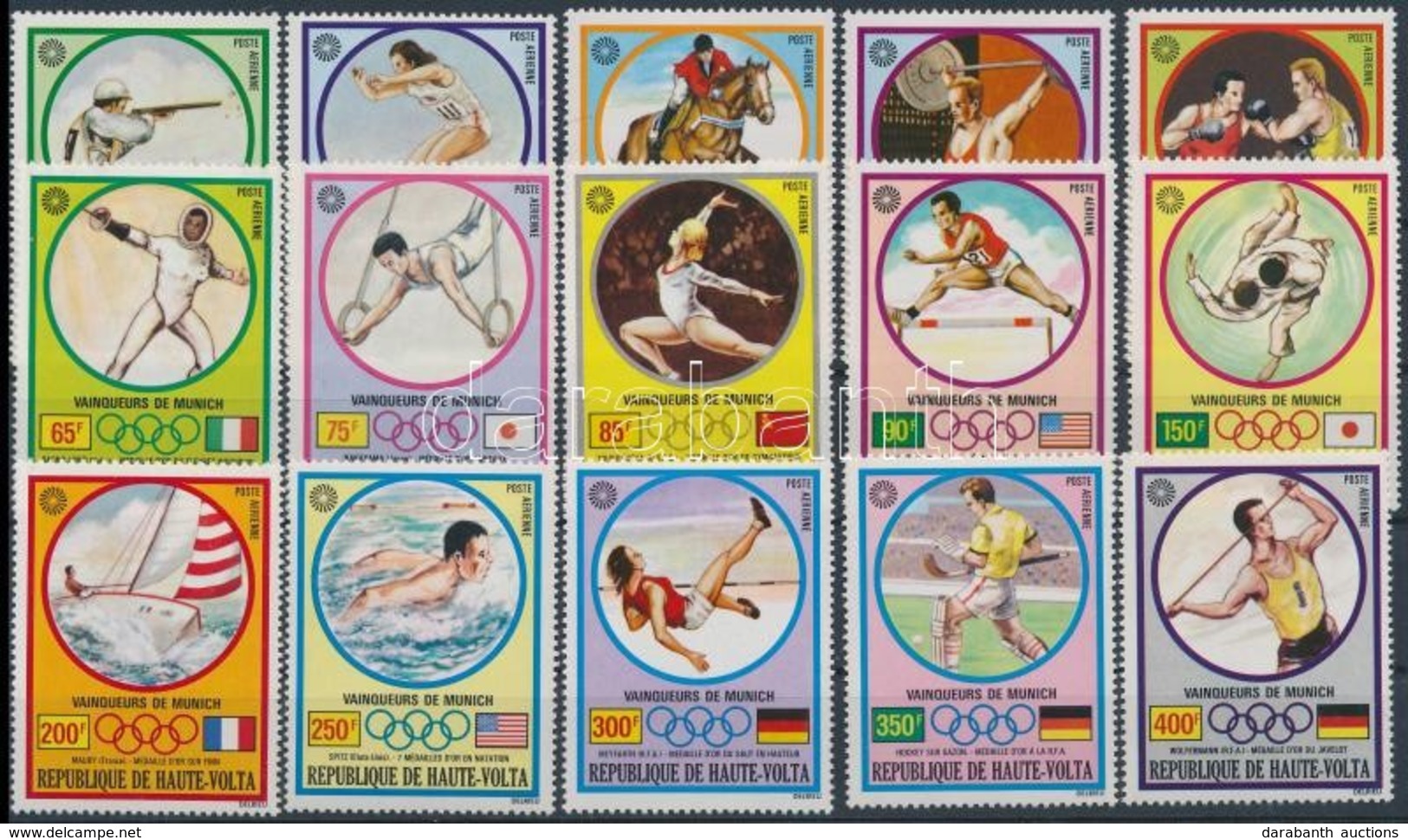 ** 1972 Olimpiai Aranyérmesek Sor Mi 387-401 - Andere & Zonder Classificatie