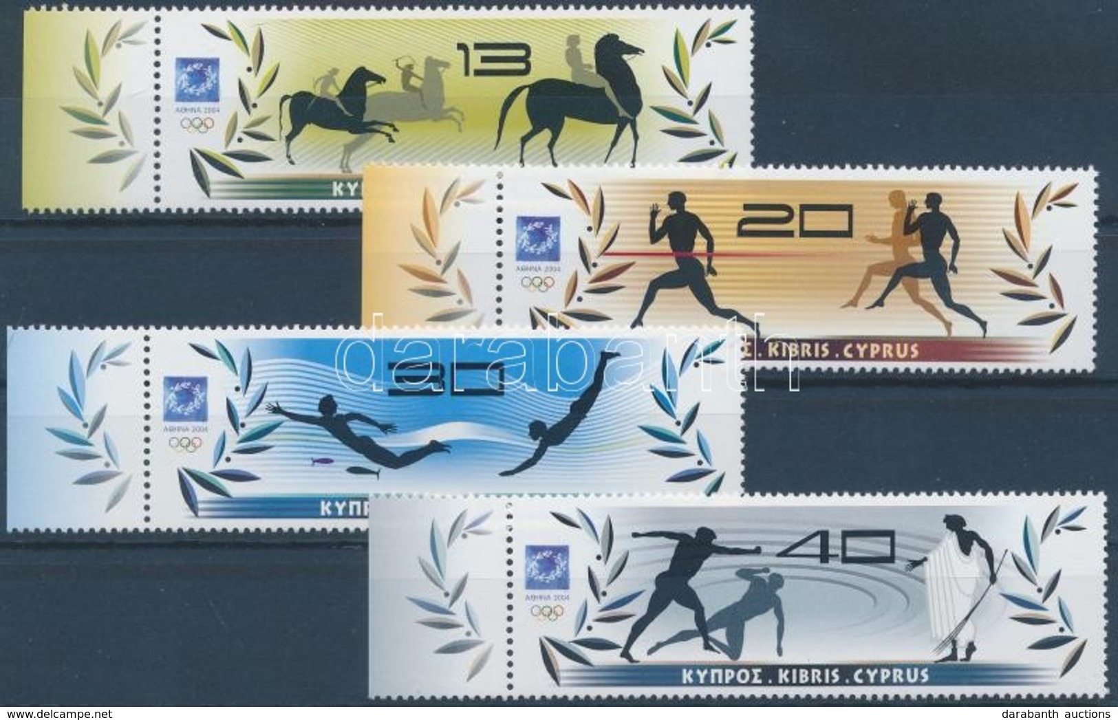 ** 2004 Nyári Olimpia, Athén ívszéli Sor Mi 1037-1040 - Andere & Zonder Classificatie