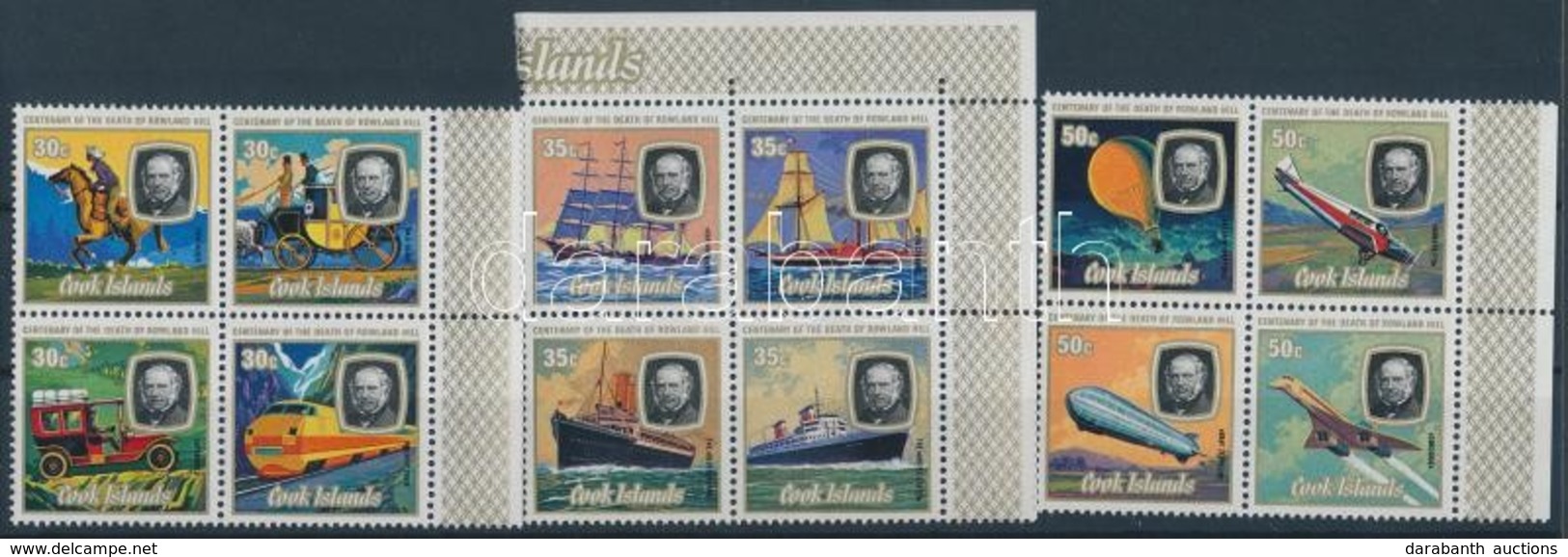 ** 1978 Rowland Hill Halálának 100. évfordulója Sor ívszéli és ívsarki 4-es Tömbökben Mi 603-614 - Andere & Zonder Classificatie