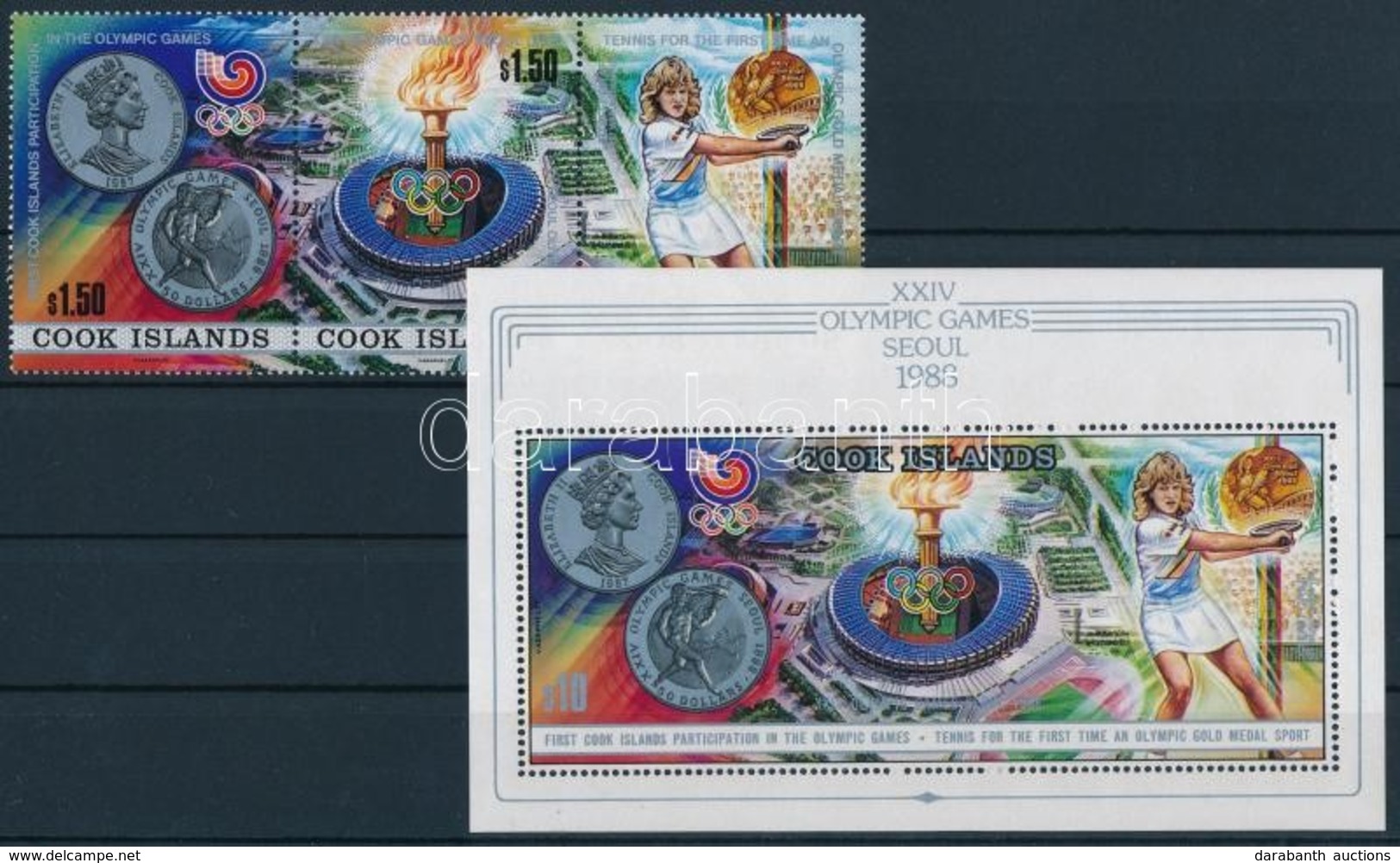 ** 1988 Nyári Olimpia: Szöul Sor Hármascsíkban Mi 1256-1258 + Blokk Mi 185 - Andere & Zonder Classificatie