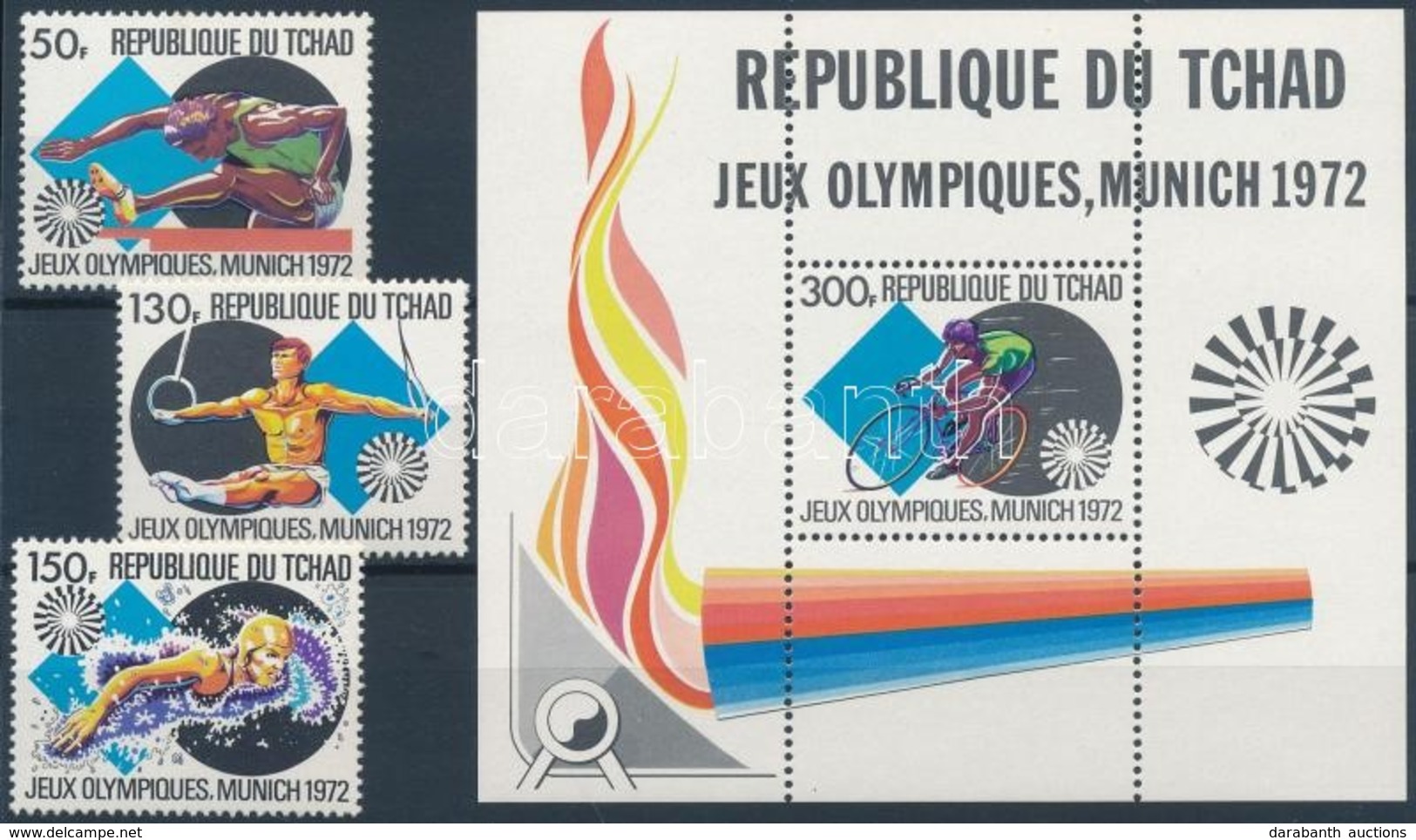 ** 1972 Nyári Olimpia Sor Mi 550-552 + Blokk Mi 44 - Andere & Zonder Classificatie