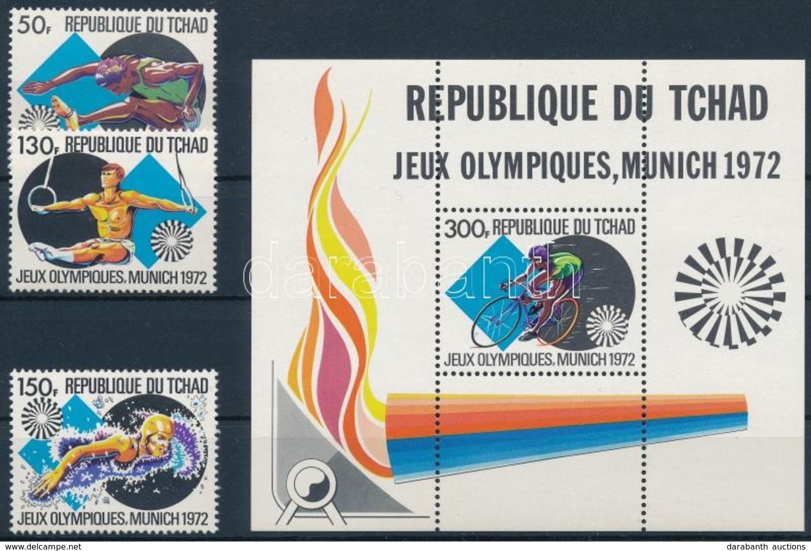 ** 1972 Nyári Olimpia Sor Mi 550-552 + Blokk Mi 44 - Andere & Zonder Classificatie