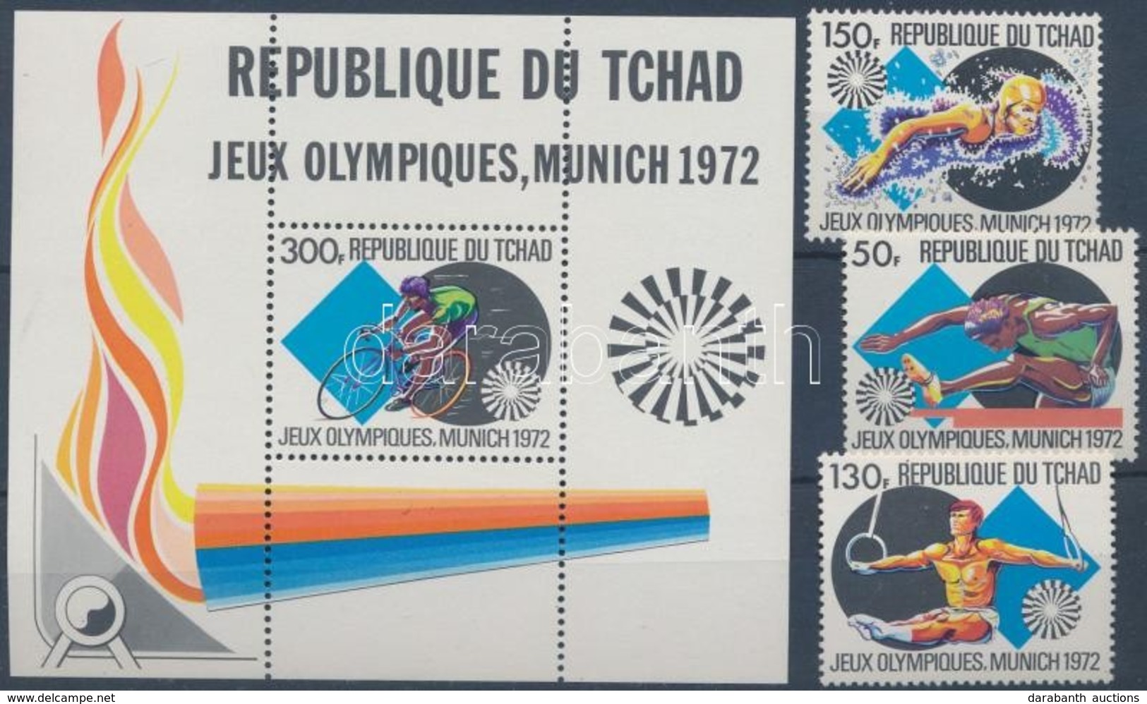 ** 1972 Nyári Olimpia Sor Mi 550-552 + Blokk Mi 44 - Andere & Zonder Classificatie