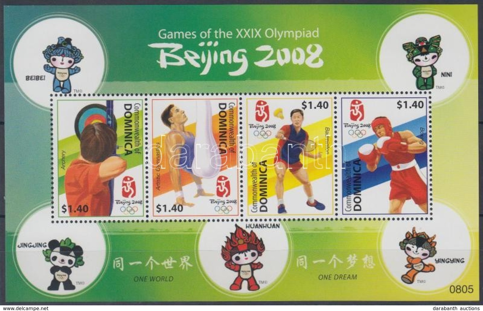** 2008 Olimpia Peking Kisív Mi 3863-3866 - Andere & Zonder Classificatie