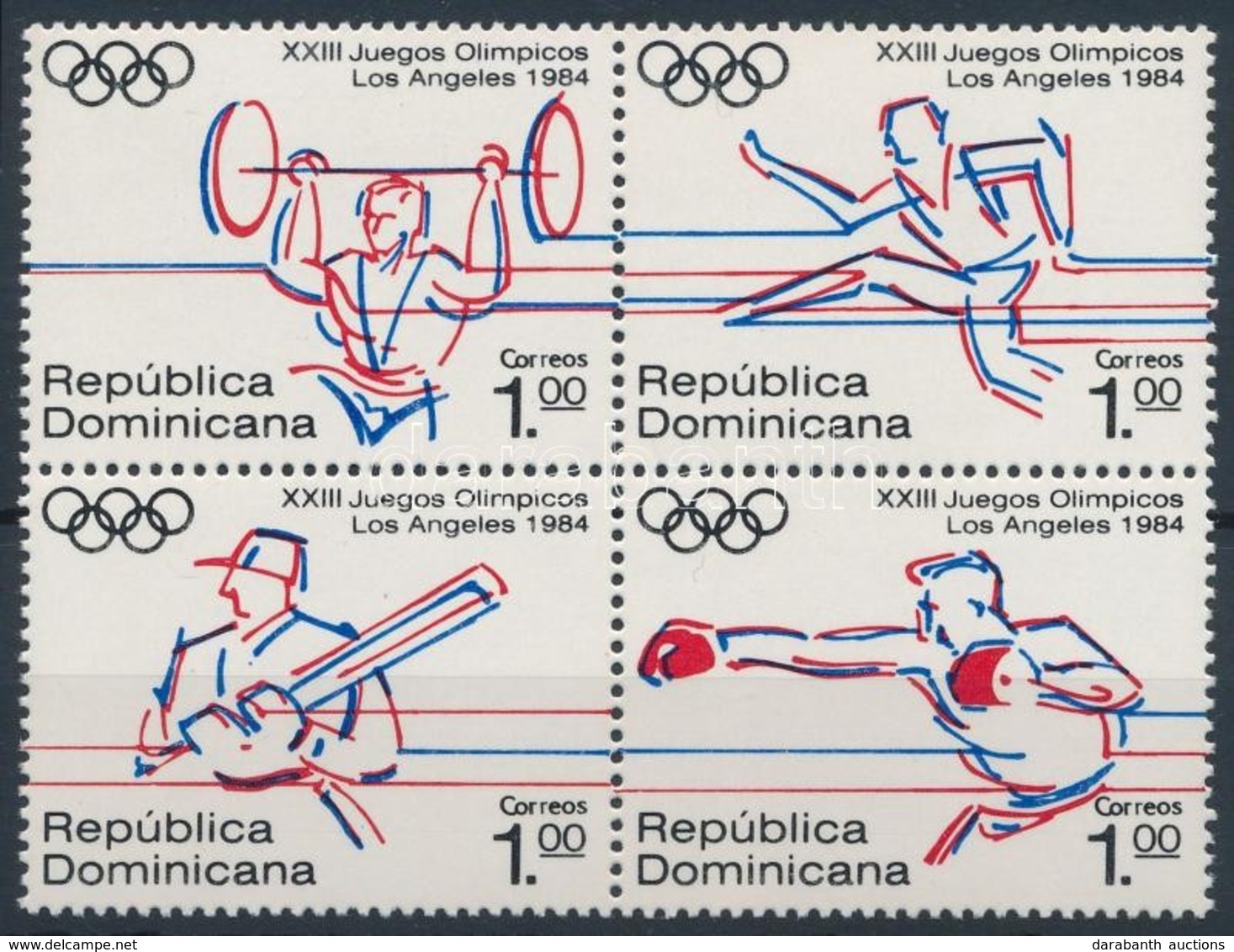 ** 1984 Nyári Olimpia, Los Angeles 4-es Tömb Mi 1427-1430 - Altri & Non Classificati