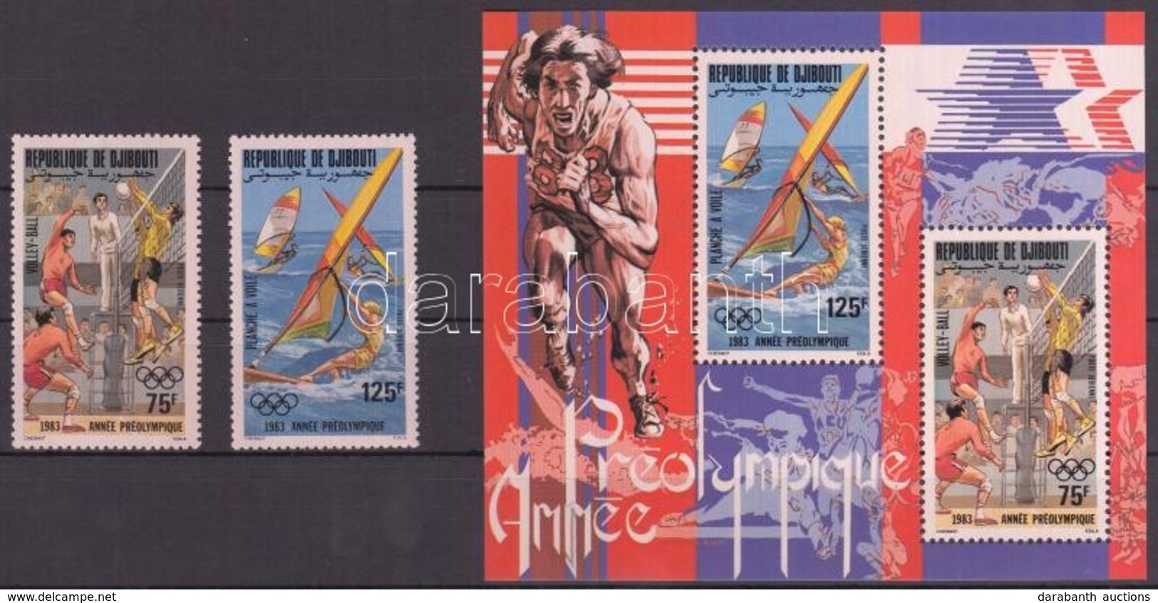 ** 1983 Nyári Olimpia Sor Mi 361-362 + Blokk Mi 75 A - Altri & Non Classificati