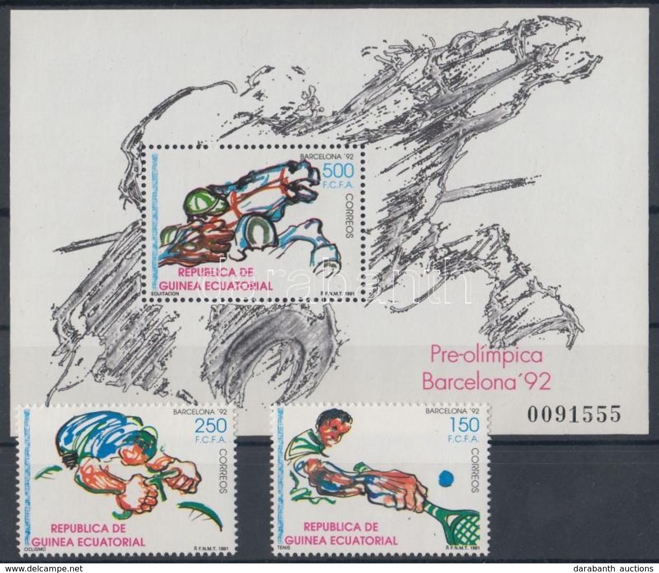 ** 1991 Nyári Olimpia Sor Mi 1735-1736 + Blokk 319 - Andere & Zonder Classificatie