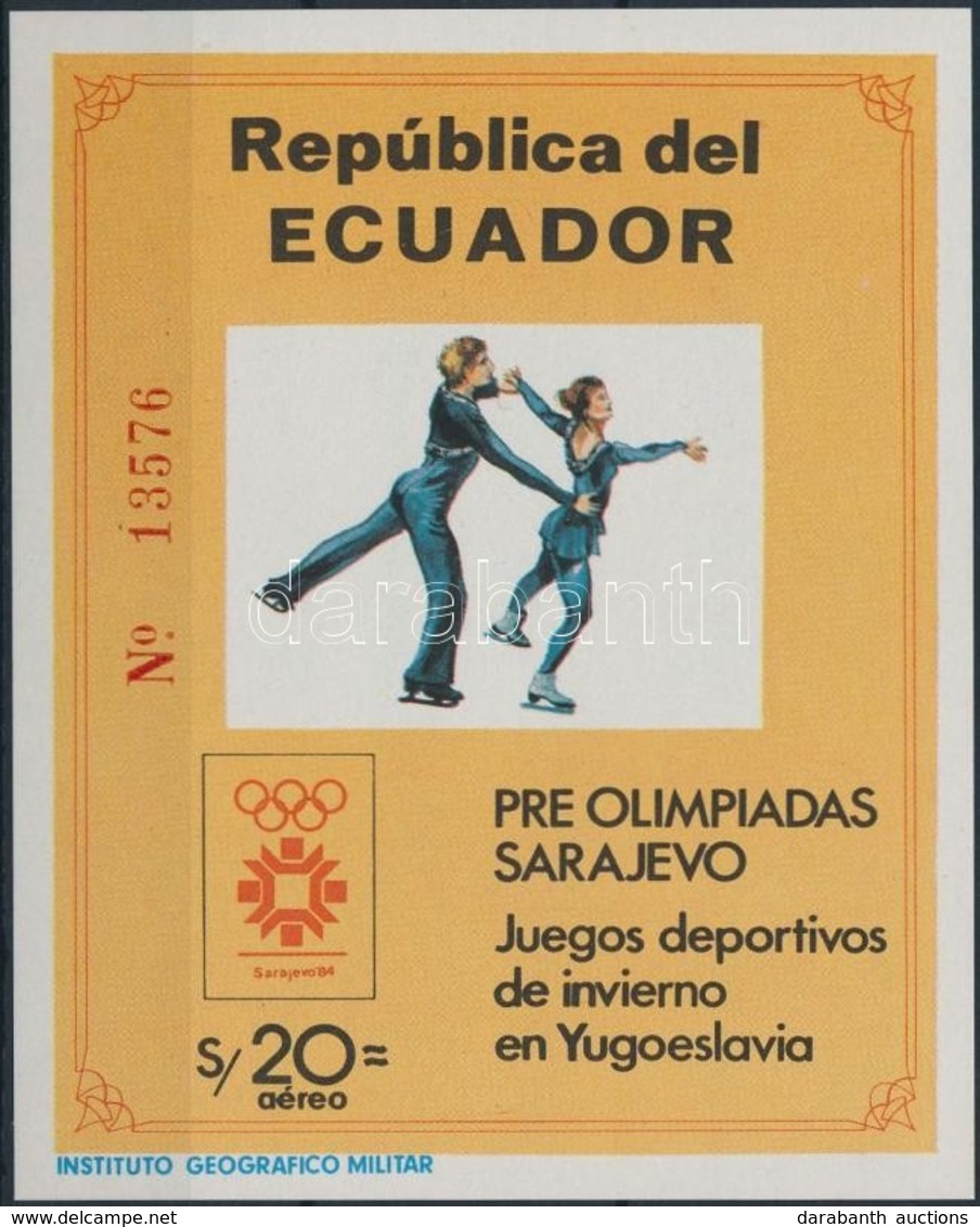 ** 1984 Téli Olimpia, Szarajevó Blokk Mi 110 - Andere & Zonder Classificatie