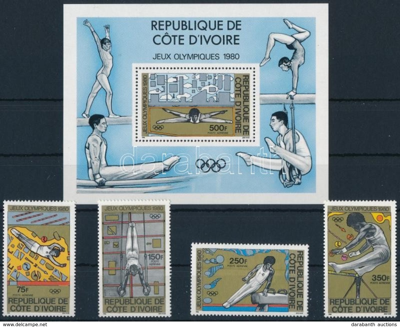 ** 1980 Nyári Olimpia, Moszkva Sor Mi 649-652 + Blokk 16 - Andere & Zonder Classificatie